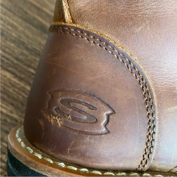 90s Skechers Laramie Engineer brown Leather Lace Up Ankle Boot - Picture 9 of 15